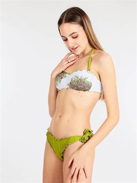 Farfala Fiore Bikini Donna A Fascia Con Strass In Offerta A Su