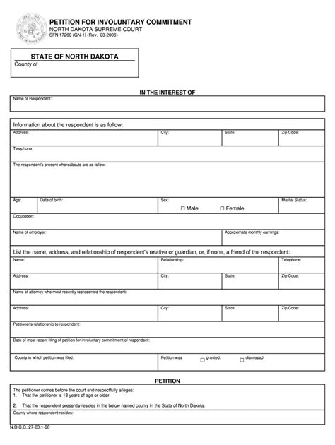 Involuntary Commitment North Dakota Fill Out Sign Online Dochub