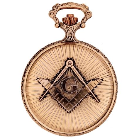 Jean Pierre Of Switzerland Full Hunter Gold Plated Masonic Quartz