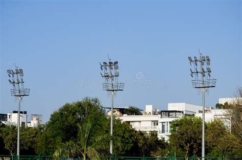 Cricket Stadium Flood Lights Poles at Delhi, India, Cricket Stadium ...