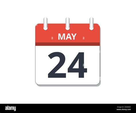 May 24th Calendar Icon Vector Concept Of Schedule Business And Tasks