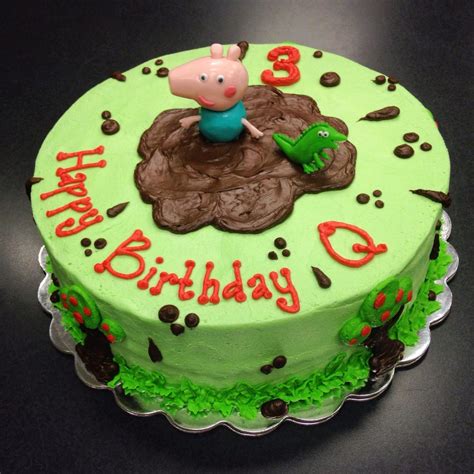 Peppa Pig (George and Mr. Dinosaur characters) birthday cake for 3 year ...