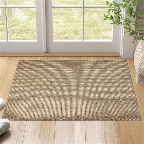 Ivissy Petit tapis tressé de 61 x 91 cm pour entrée tapis lavable