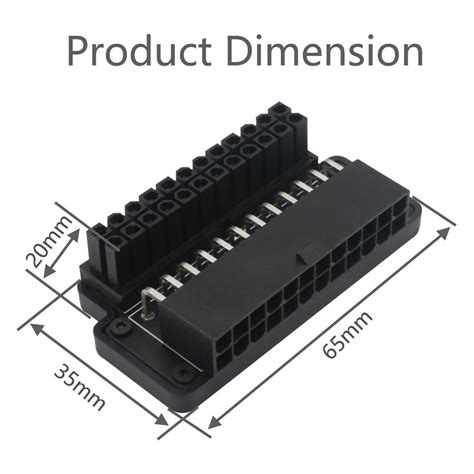 Buy ATX 24 Pin Female To 24 Pin Male 90 Degree Adapter For Desktop