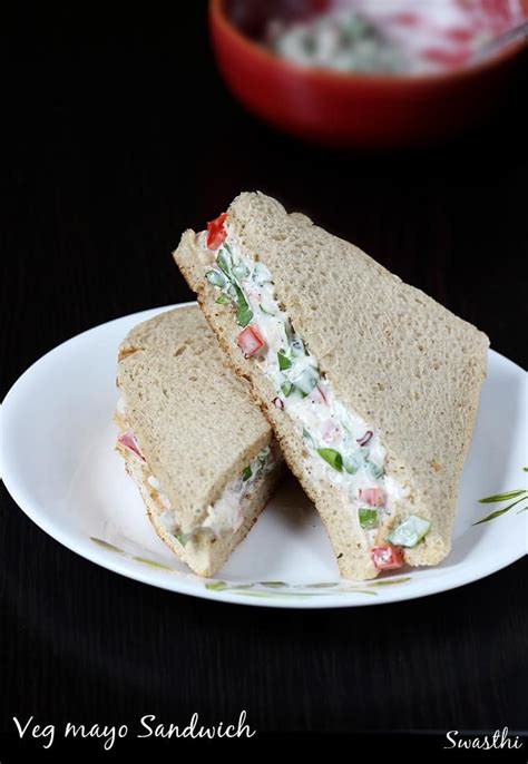 Mayonnaise Sandwich (Veg Mayo Sandwich) - Swasthi's Recipes | Recipe ...