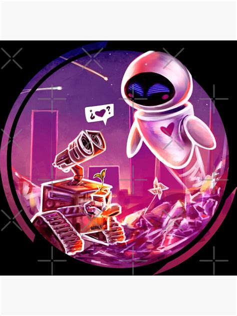 Wall E And Eve Sticker For Sale By Clemencesevier Redbubble