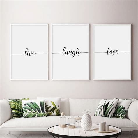 Live Love Laugh Wall Art Set of 3 prints Printable Home | Etsy