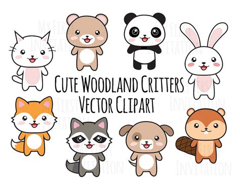 Vector Clipart Cute Animals Kawaii Animals 300 Dpi PNG Cute Dog Cat ...