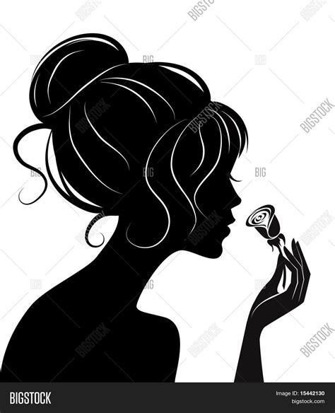 Beauty Girl Silhouette Rose Vector And Photo Bigstock