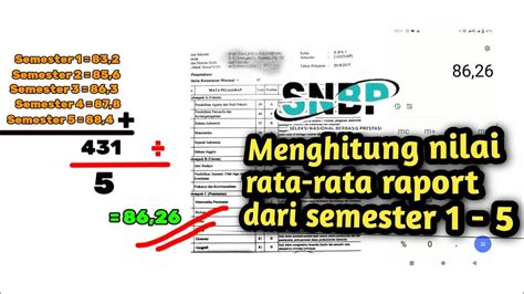 Cara Menghitung Nilai Rata Rata Raport Dari Semester Sampai Youtube