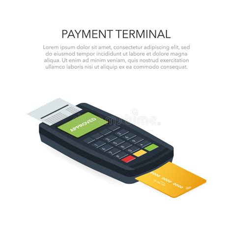 Isometric Pos Terminal Confirms The Payment By Debit Credit Card