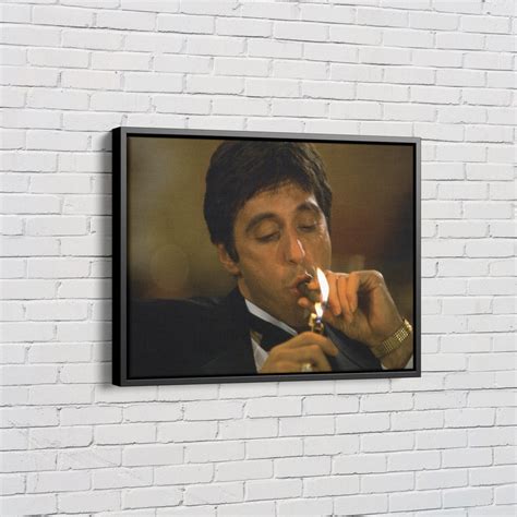 Scarface Tony Montana Poster Smoking Canvas Wall Art Home Etsy