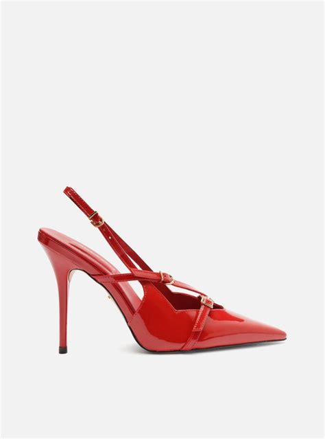 Scarpin Vermelho Verniz Salto Alto Slingback Amélia Arezzo