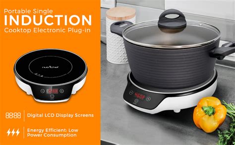 Nutrichef Portable Single Induction Cooktop Electronic Plug In