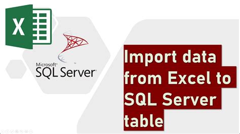 Import Data From Excel To Sql Server Table Youtube