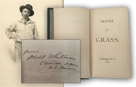 Walt Whitman Signed Leaves Of Grass Presentation First Edition 1872