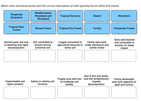 Solved Match Each Terrestrial Biome With The Correct