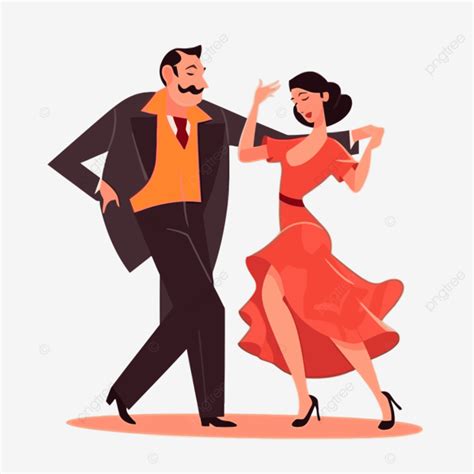 Tango Clipart Español Hombre Y Mujer Bailando Ilustración Vectorial De