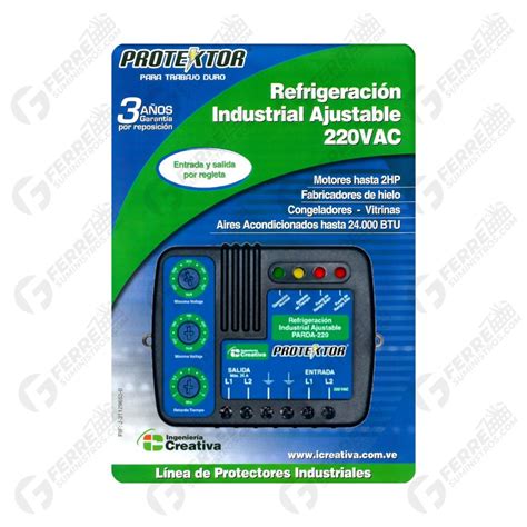 Protector Eléctrico Ajustable 220V 25A PROTEKTOR Ferresuministros