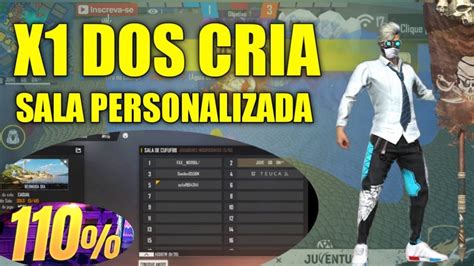 X1 DOS CRIA SALA PERSONALIZADA VALENDO 600 DIAMANTES FREE FIRE AO