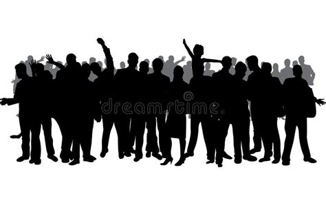 Large crowd silhouette stock vector. Illustration of friends - 21431854