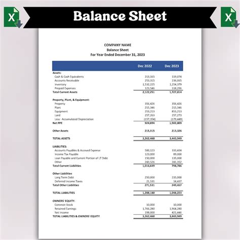 Editable Balance Sheet Balance Sheet Template Balance Sheet In Excel Small Business Balance