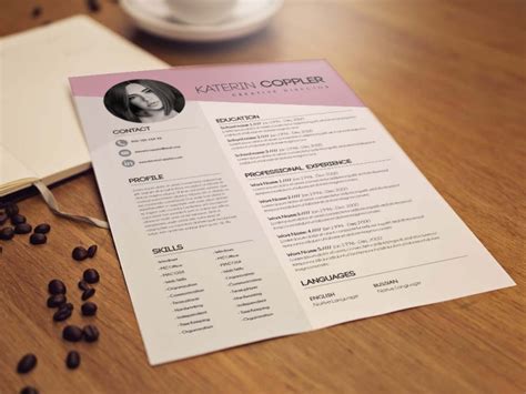 Free Pink Resume Template by Julian Ma on Dribbble