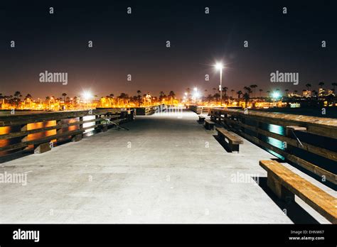 The Balboa Pier At Night In Newport Beach California Stock Photo Alamy