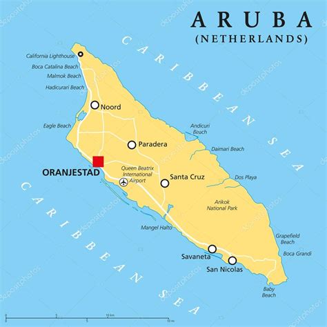 Aruba Political Map