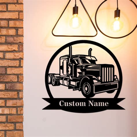 Custom Semi Truck Metal Wall Art Truck Metal Sign Personalized Big