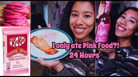 I Only Ate Pink Food For 24 Hours Challenge Youtube