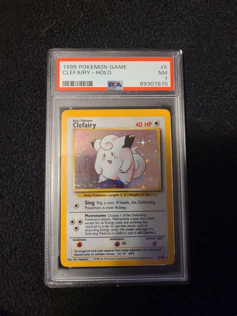 Wotc Pokemon Game Unlimited Base Set Clefairy Holo Psa