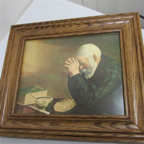 Vintage Old Man Praying Picture Etsy