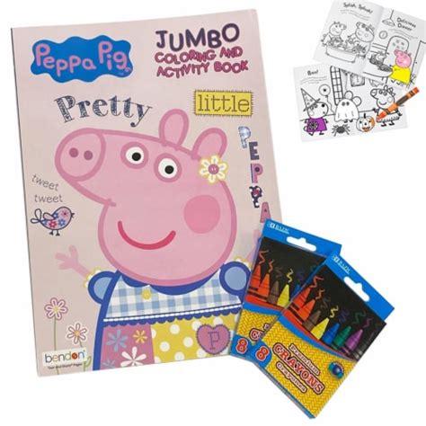 Peppa Pig Coloring Activity Book Set Premium Crayons Pad Drawing Combo