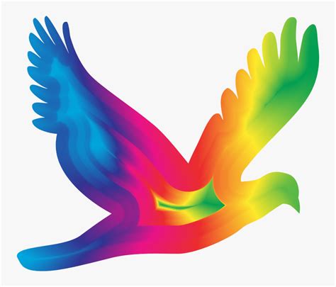 Chromatic Flying Dove Silhouette - Clipart Of Flying Birds, HD Png ...