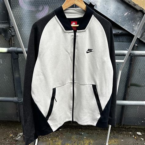 Nike Tech Fleece Varsity Jacket ‘light Bone And Black Depop