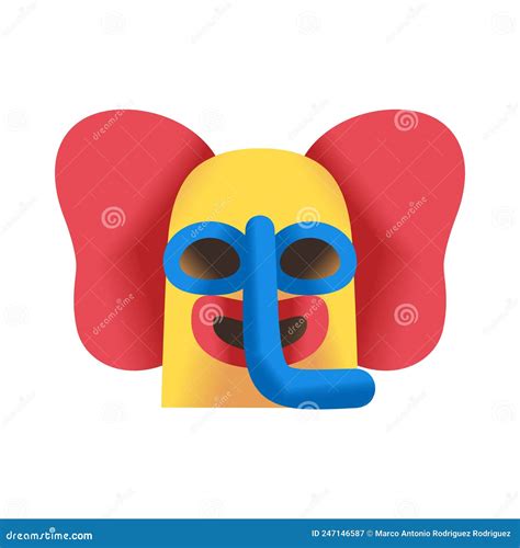 Isolated Marimonda Mask Colombian Folklore Vector Stock Vector