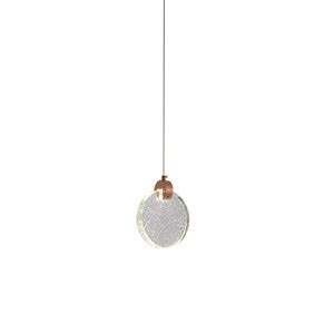 Pendente Cristal Redondo Cobre Rose Gold Led W K X Cm Bivolt