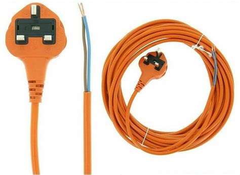 For Ryobi Lawnmower Flex 2 Core Electric Mains Power Lead Plug Cable 12m Xl Long