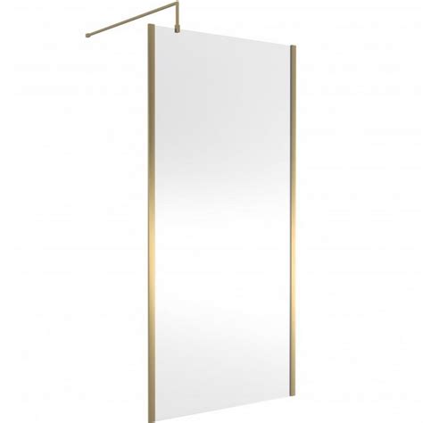 Hudson Reed 1000mm Outer Frame Brushed Brass Wetroom Screen And Support