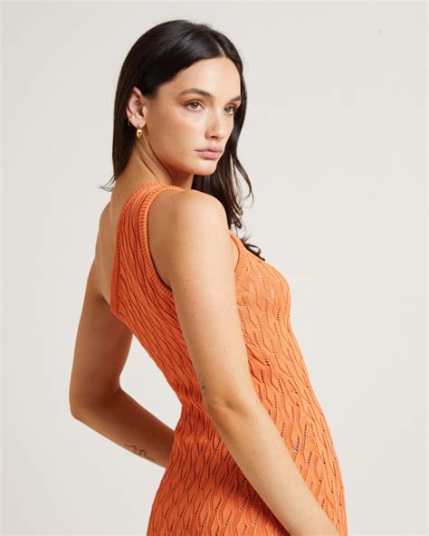 Online Sndys Claire One Shoulder Mini Dress In Orange Newinwomenwear