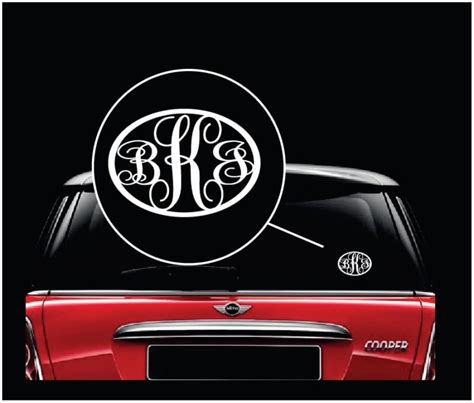 Oval Monogram Initials Window Decal Sticker | Custom Made In the USA ...