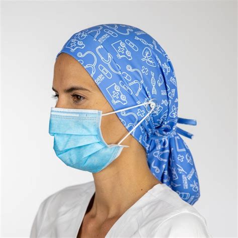 Healthcare Heroes Ponytail Scrub Cap With Buttons In 2022 Scrub Caps