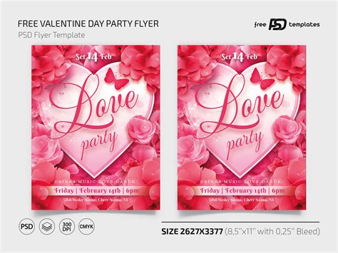 Free Valentine Day Party Psd Flyer Template By Free Psd Templates On Dribbble