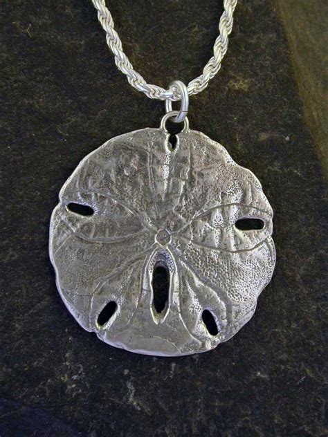 Sterling Silver Sand Dollar Pendant On A Sterling Silver Chain Etsy