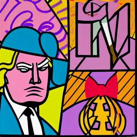 Donald Trump Portrait By Romero Britto Stable Diffusion