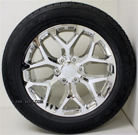 Chrome 20 Snowflake Wheels With Goodyear Tires For Chevy Silverado Tahoe Subu Wheel Tire