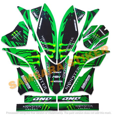 Jual STIKER STRIPING MOTOR KAWASAKI KLX 150L VARIASI 1 WARNA HIJAU