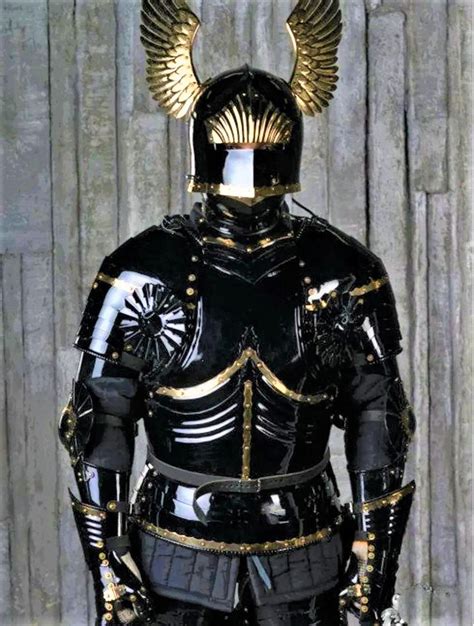 Medieval 15th Century Gothic Full Body Black Armour Suit Gothic Armour