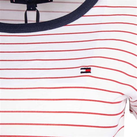 Robe Manches Courtes Rayée Femme Tommy Hilfiger à Prix Dégriffé